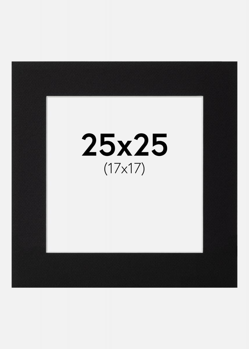Galleri 1 Passe-partout Zwart (Witte kern) 25x25 cm (17x17)