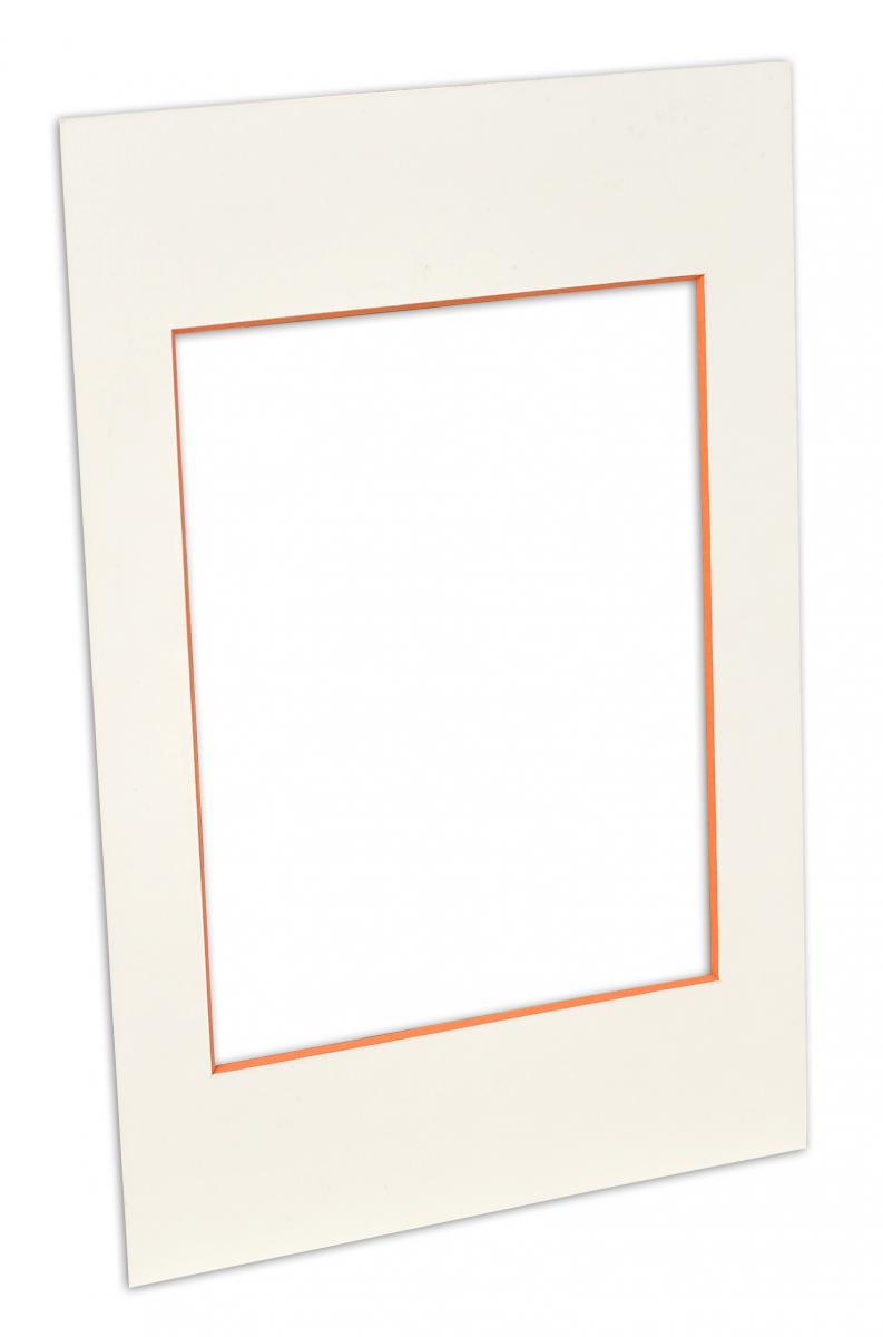 Passepartouter Måttbeställda Passe-partout Wit (Oranje kern) - Op maat gemaakt