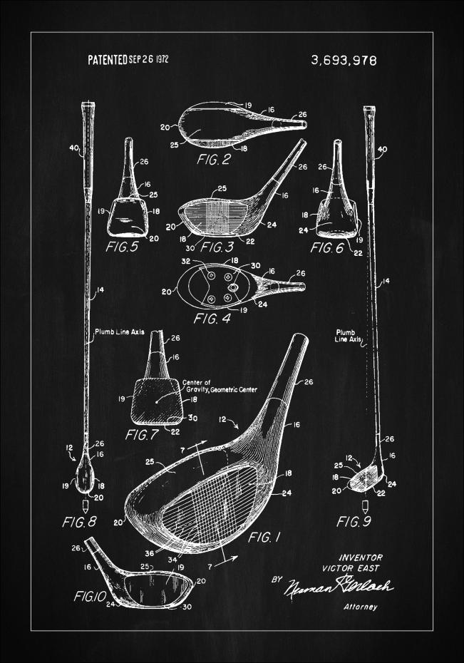 Bildverkstad Patent Print - Golf Club - Black Poster