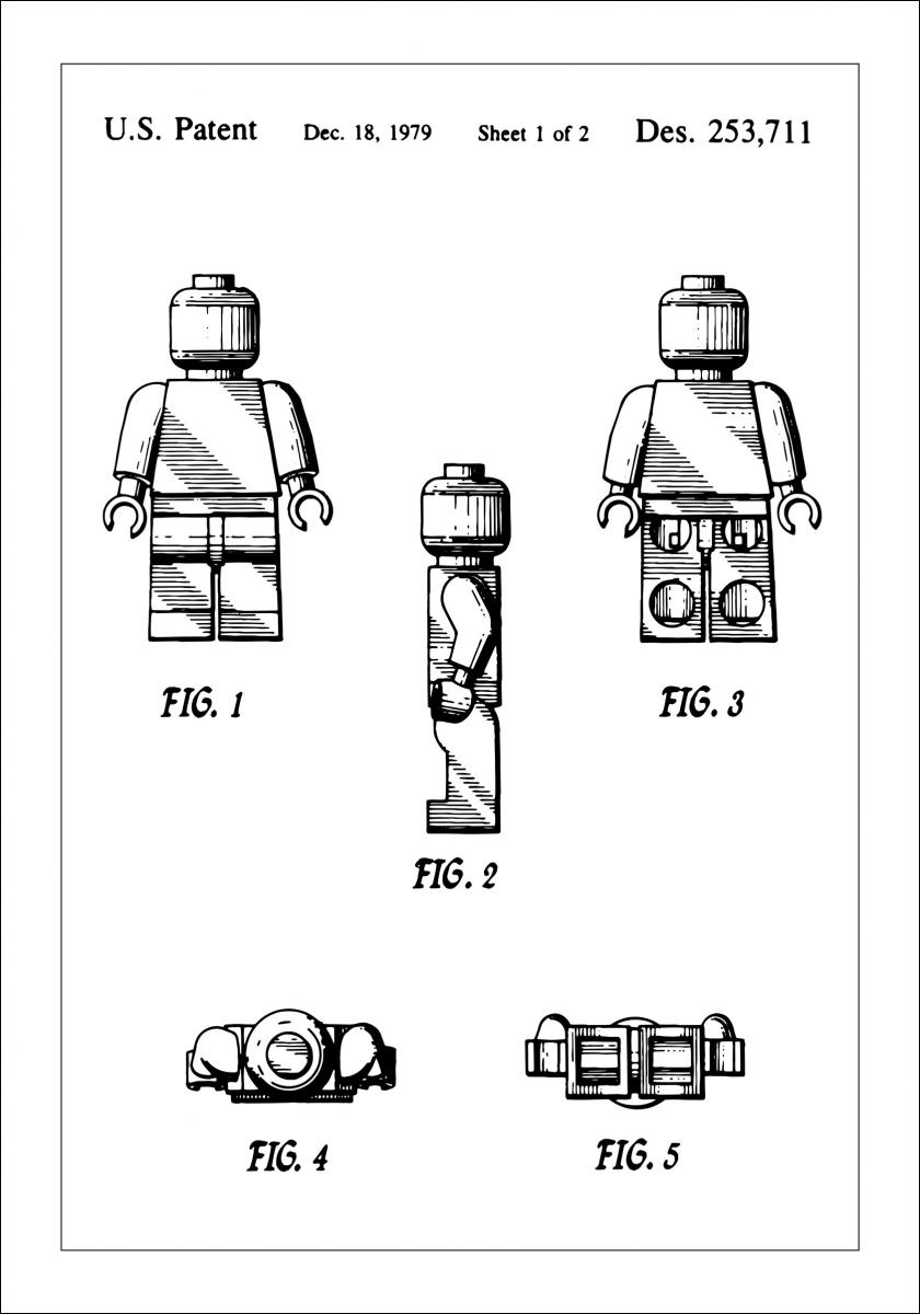 Lagervaror egen produktion Patenttekening - Lego I Poster