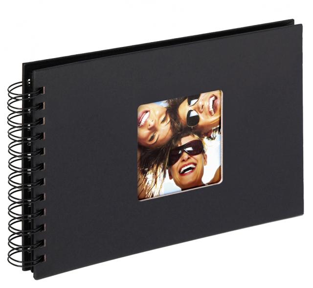 Walther Fun Spiraalalbum Zwart - 23x17 cm (40 Zwarte zijden / 20 bladen)