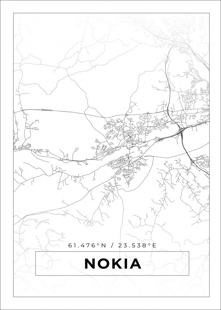 Bildverkstad Map - Nokia - White Poster
