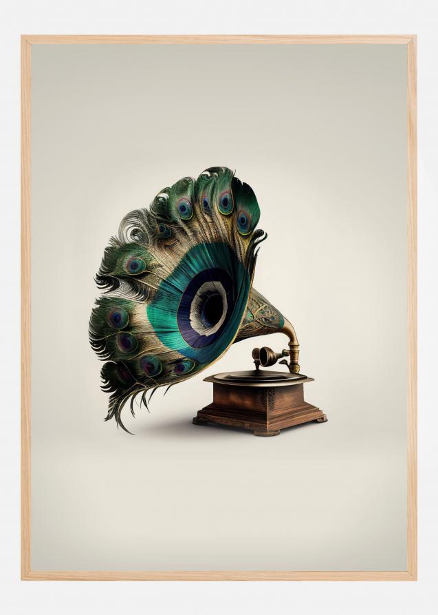 Bildverkstad Peacock Gramaphone Poster