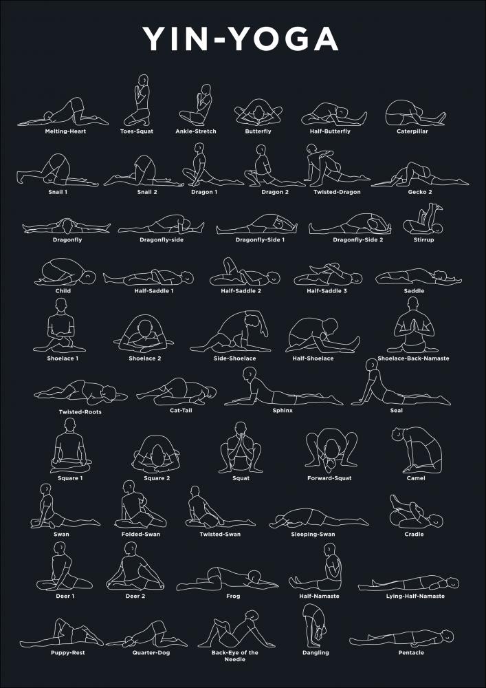 Bildverkstad Yoga - Navy Poster