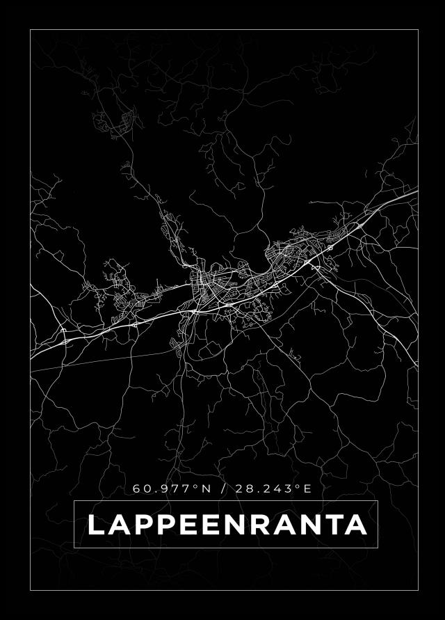 Bildverkstad Map - Lappeenranta - Black Poster