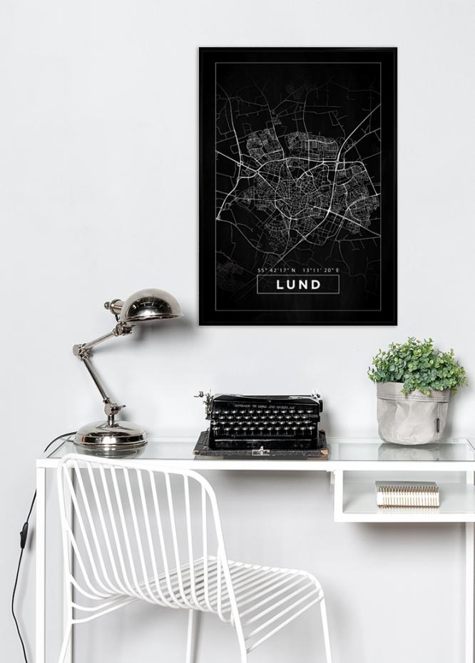 Bildverkstad Map - Lund - Black Poster