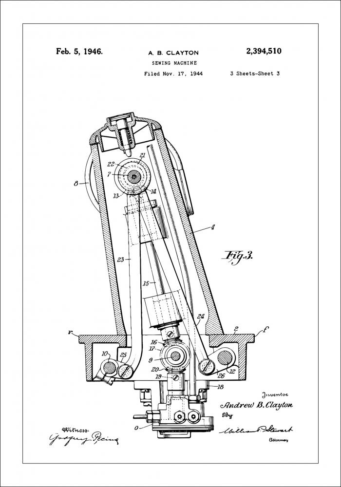 Bildverkstad Patenttekening - Naaimachine III