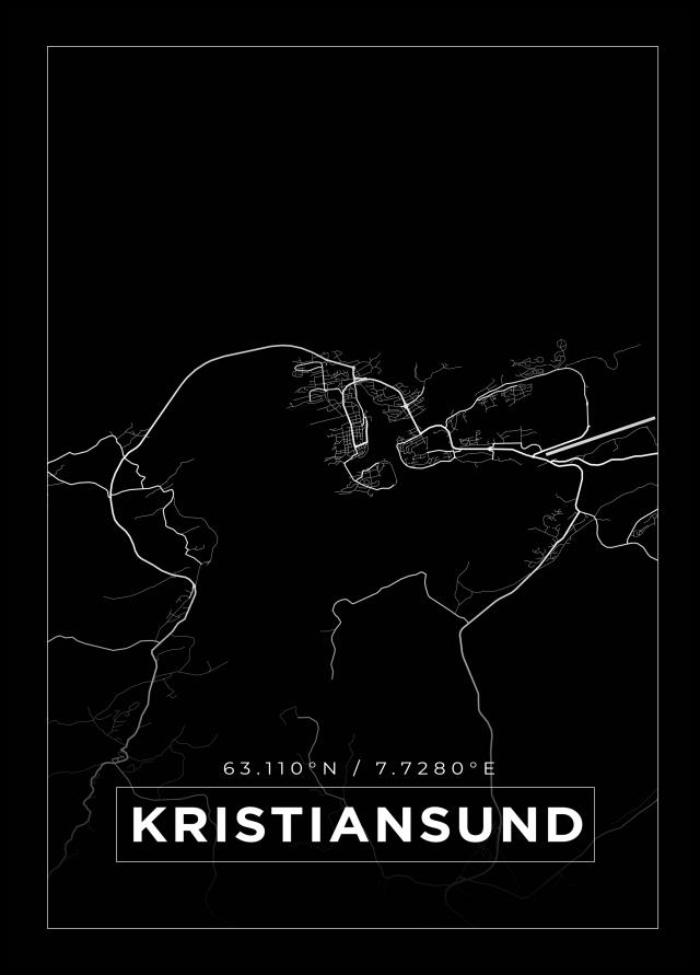 Bildverkstad Map - Kristiansund - Black Poster