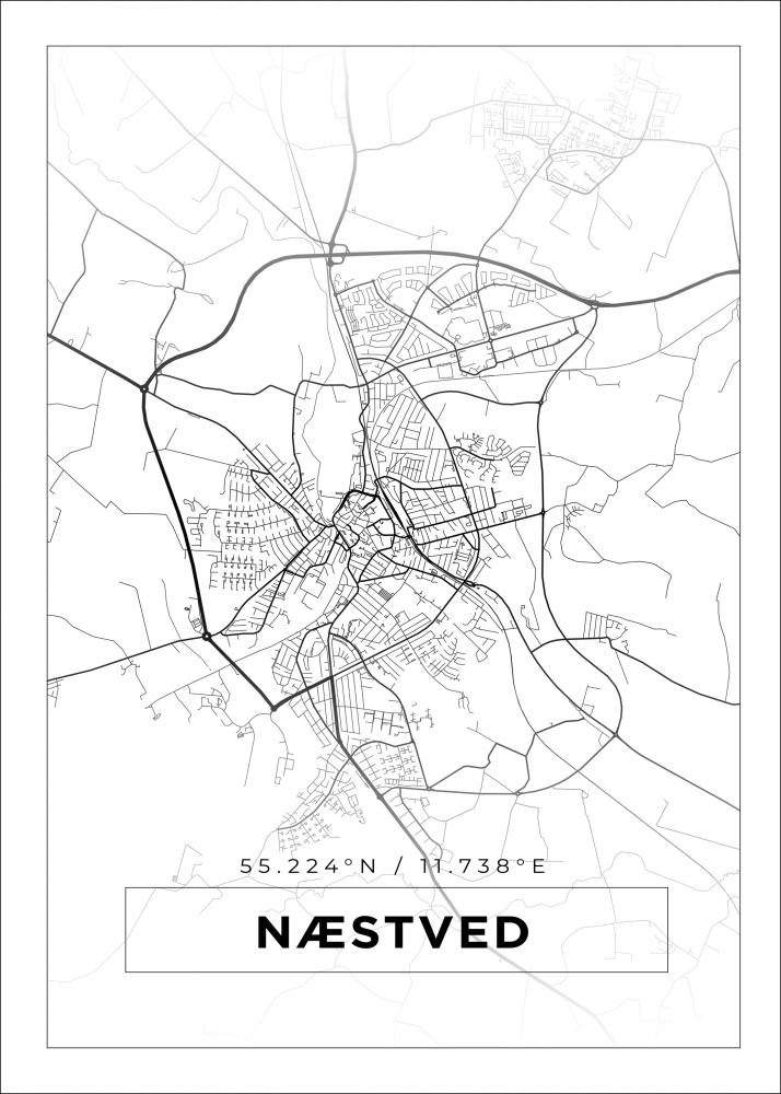 Bildverkstad Map - Nstved - White Poster