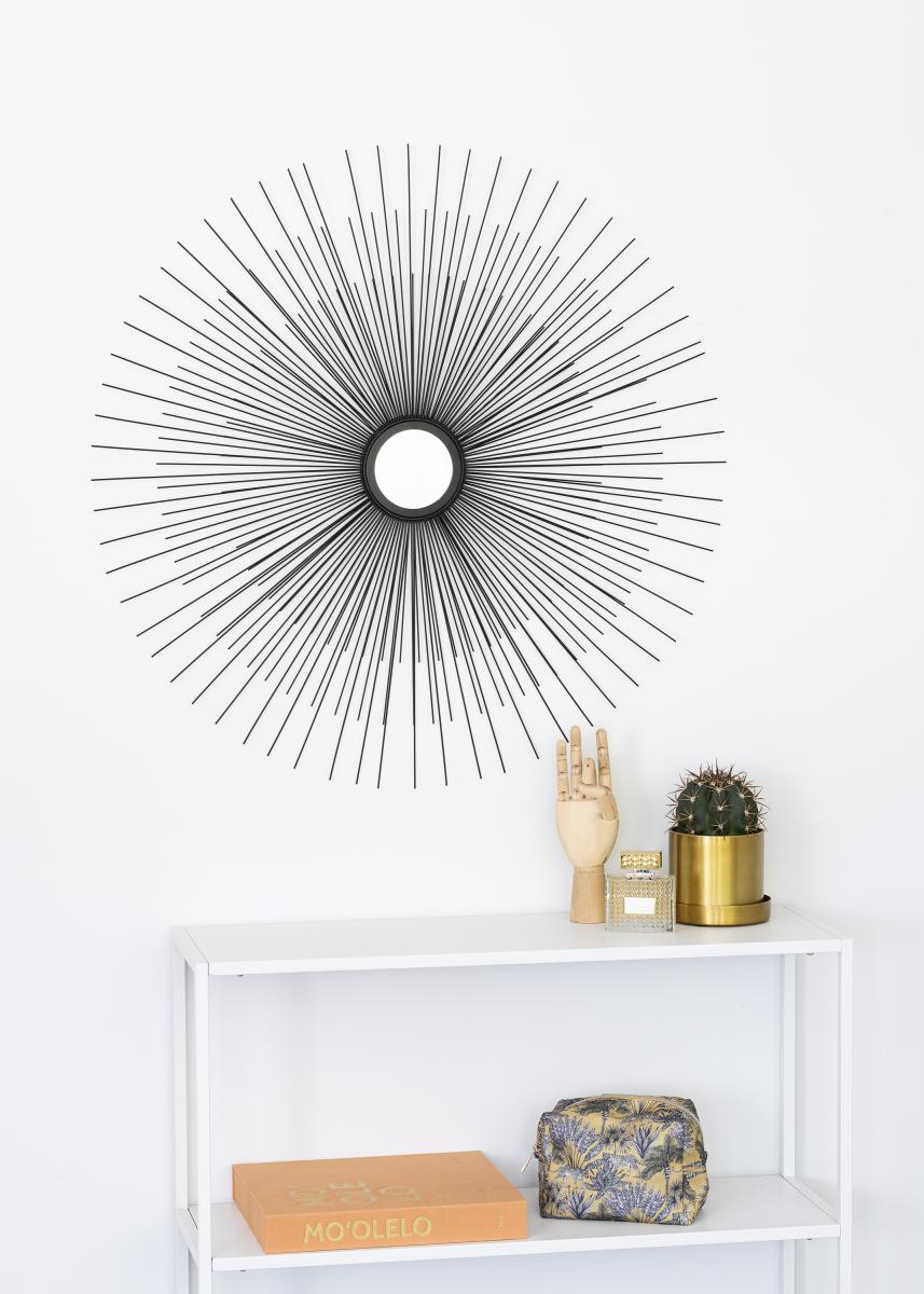 KAILA KAILA Ronde Spiegel Sunrays - Zwart 80 cm Ø