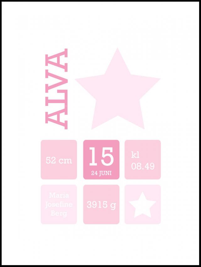 Personlig poster Star Birth Poster Pink