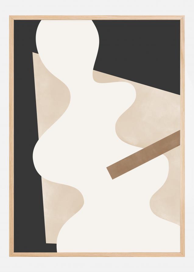 Bildverkstad Beige Graphic Curves Art Poster