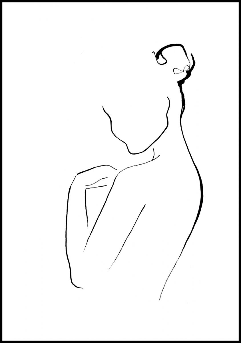 Cora konst & illustration Woman In Ink Poster