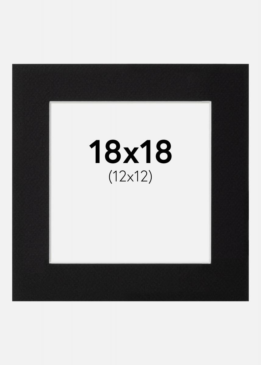 Galleri 1 Passe-partout Zwart (Witte kern) 18x18 cm (12x12)