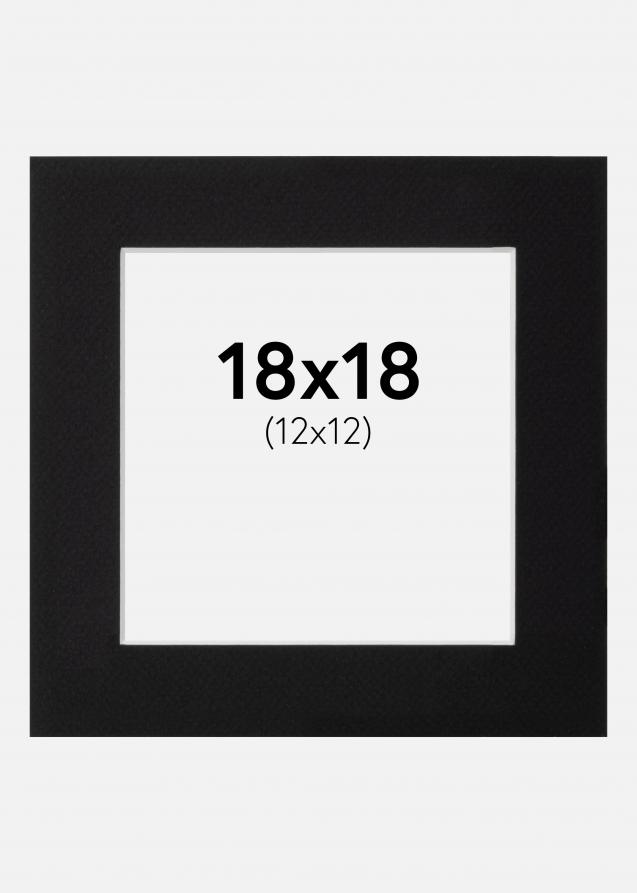 Galleri 1 Passe-partout Zwart (Witte kern) 18x18 cm (12x12)