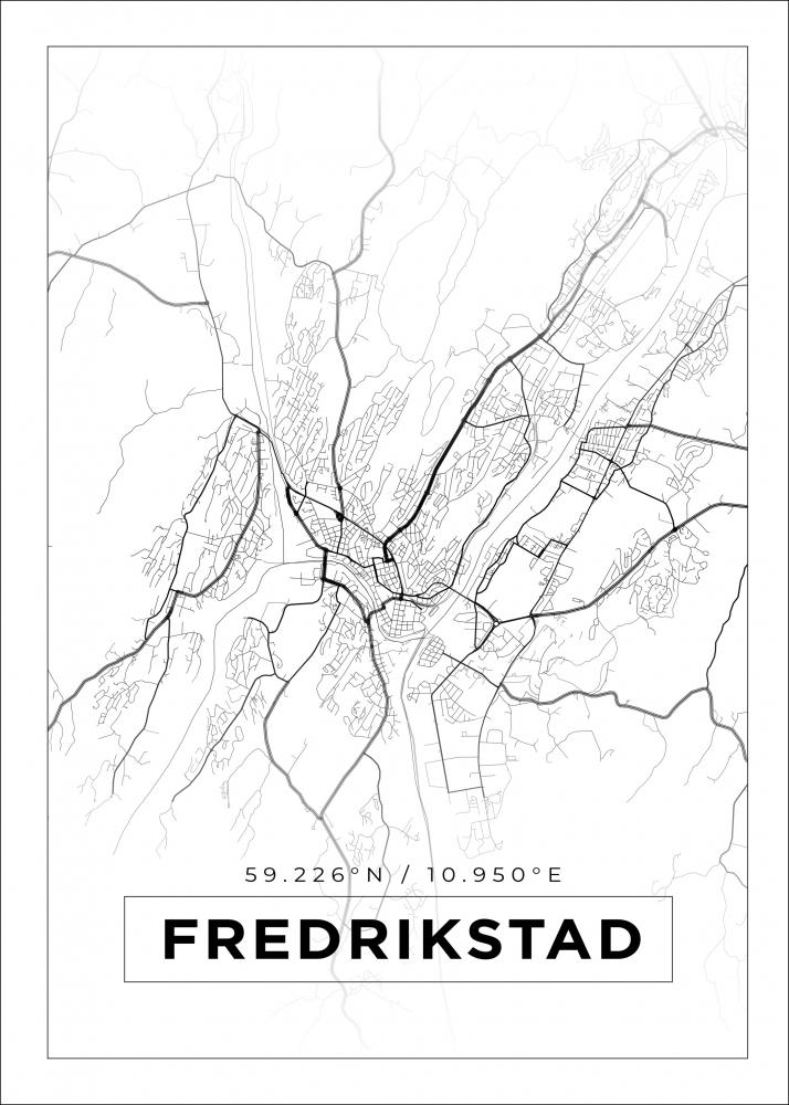Bildverkstad Map - Fredrikstad - White Poster
