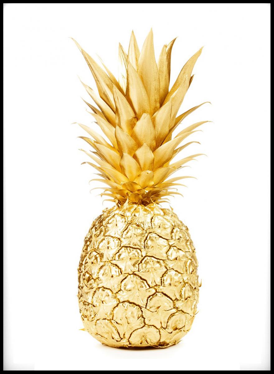 Lagervaror egen produktion Gold Pineapple Poster