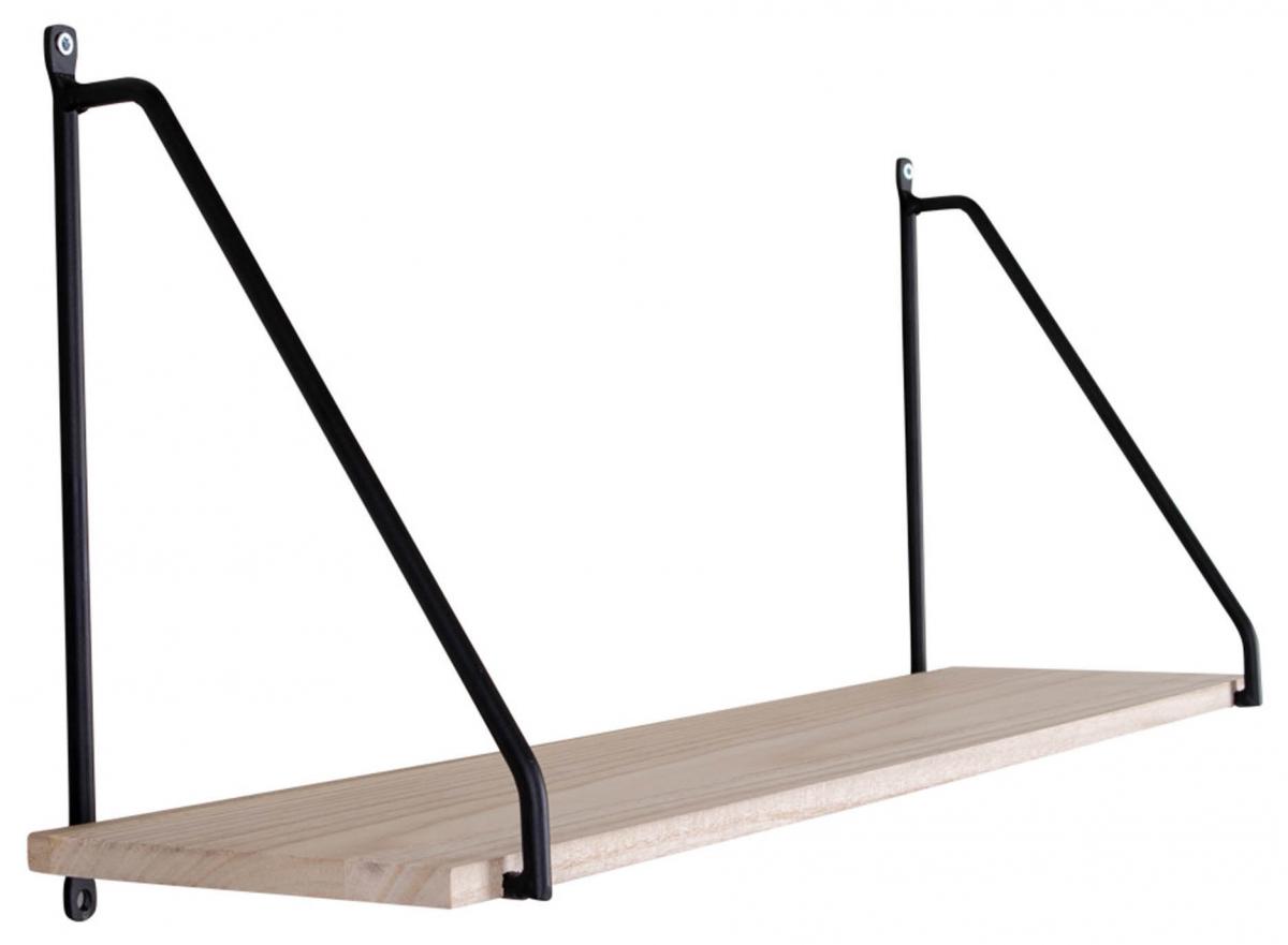 House Nordic Wandplank Arnhem 65 cm - Zwart/Hout