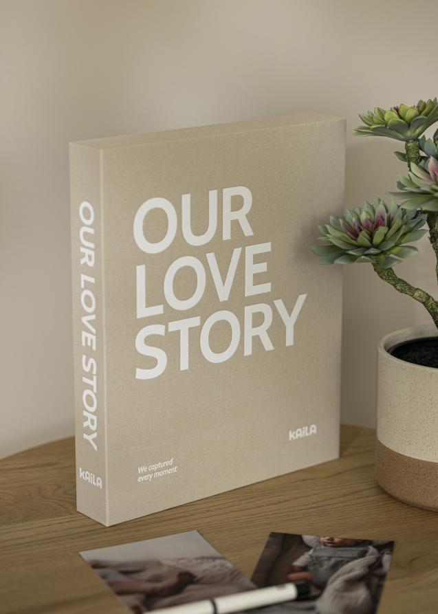 KAILA KAILA OUR LOVE STORY Grey - Coffee Table Photo Album (60 Zwarte zijden)