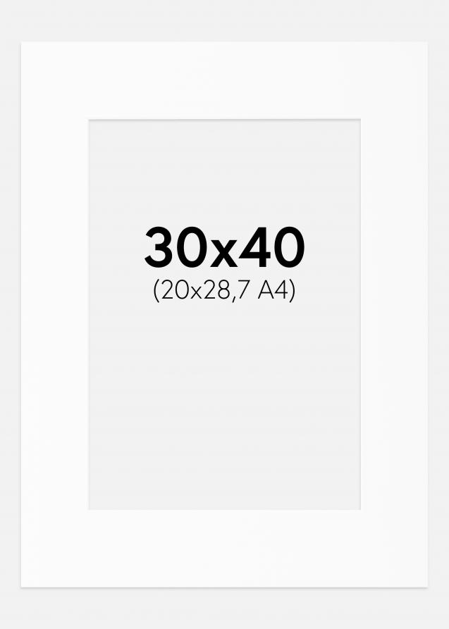 Artlink Passe-partout Wit Standaard (Witte kern) 30x40 cm (20x28,7 - A4)