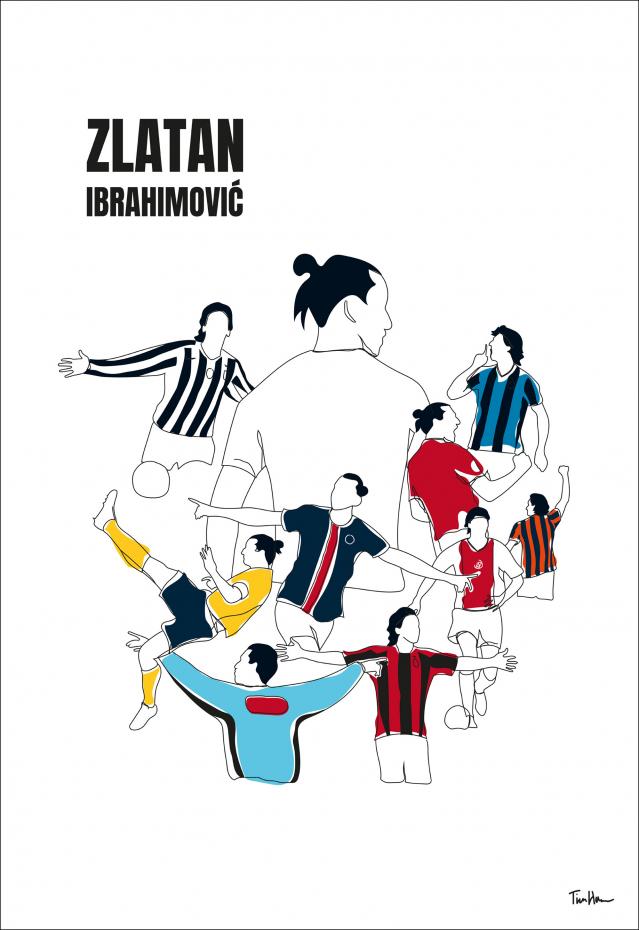 Bildverkstad History Of Zlatan With Name And-Colours Poster