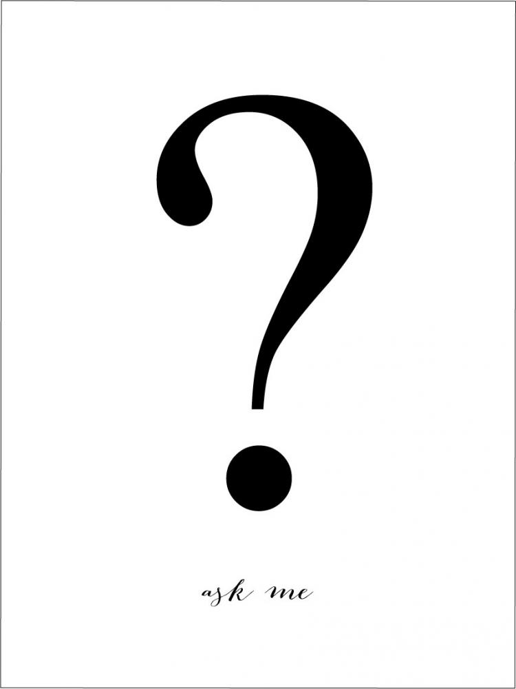 Malimi Posters Ask me - Wit met zwarte print