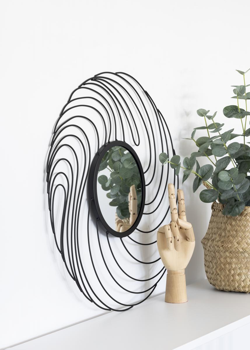 KAILA KAILA Spiegel Storm - Zwart 50 cm Ø