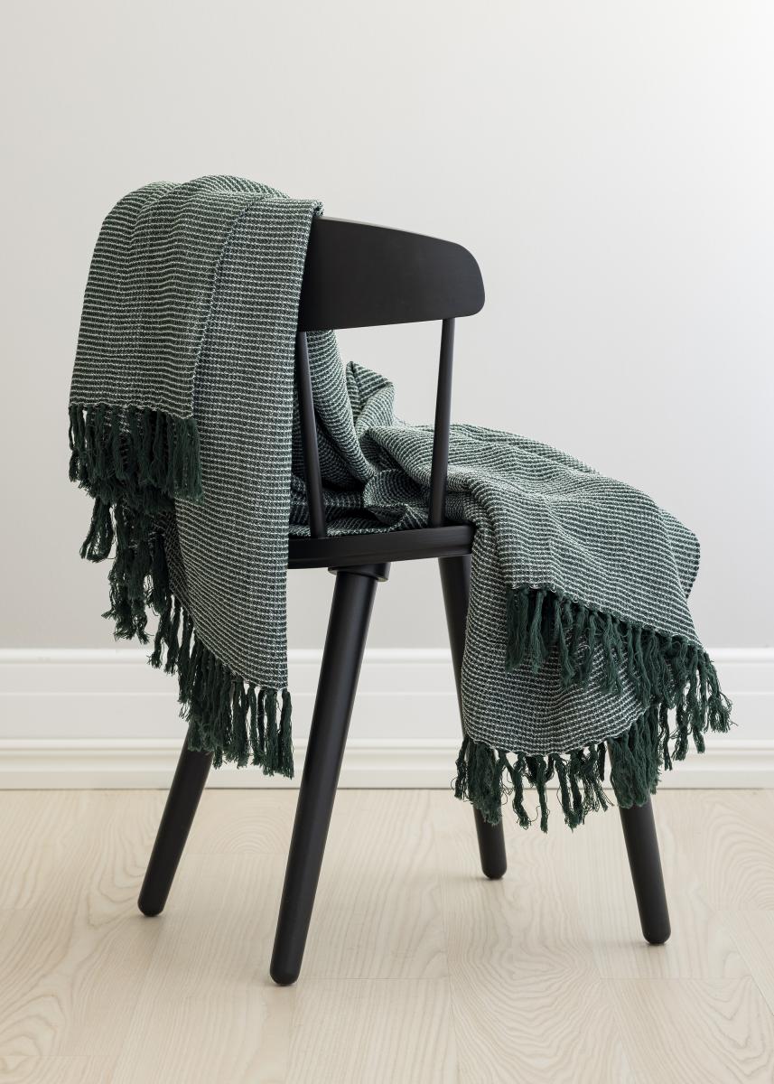 Recycled by wille Plaid Valter - Donkergroen/Wit 130x170 cm