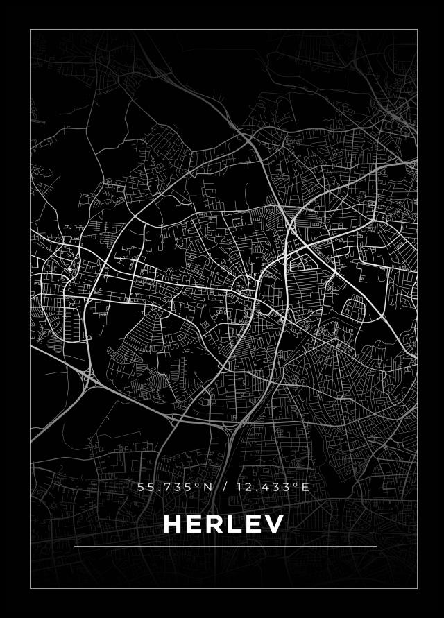 Bildverkstad Map - Herlev - Black Poster