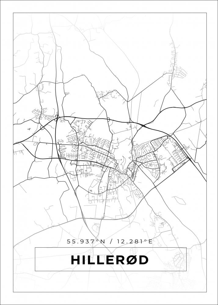 Bildverkstad Map - Hillerd - White Poster
