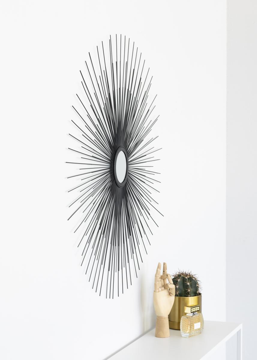 KAILA KAILA Ronde Spiegel Sunrays - Zwart 80 cm Ø