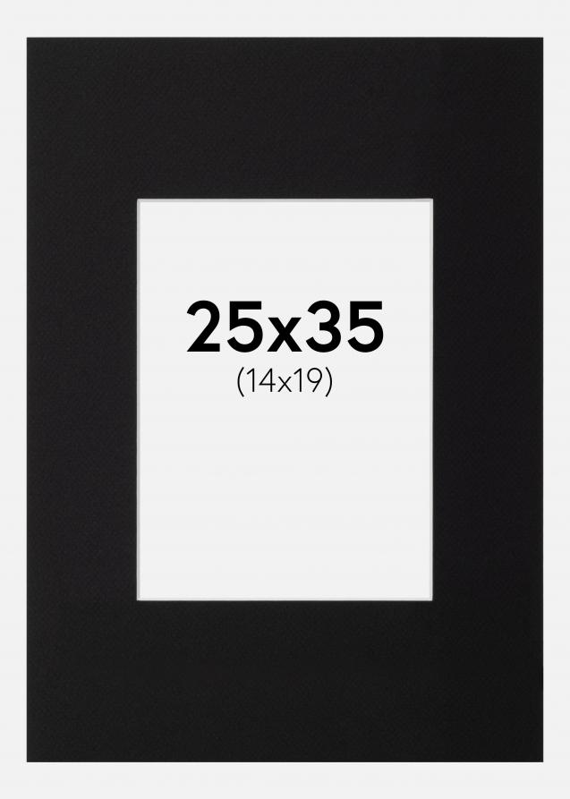 Galleri 1 Passe-partout XL Zwart (Witte kern) 25x35 cm (14x19)