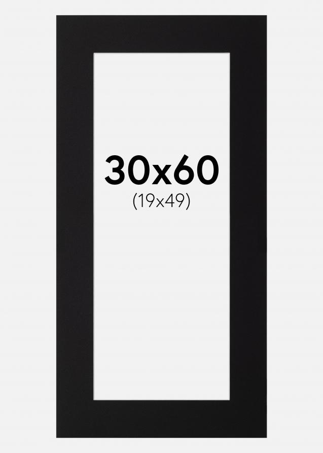 Galleri 1 Passe-partout Zwart (Witte kern) 30x60 cm (19x49)