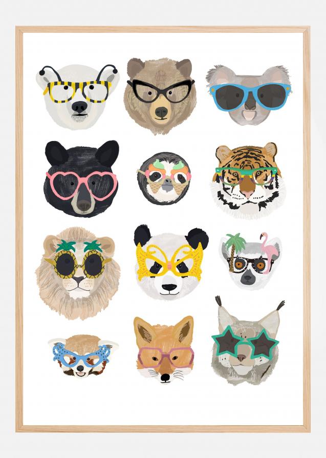 Bildverkstad Big Cats in glasses print Poster