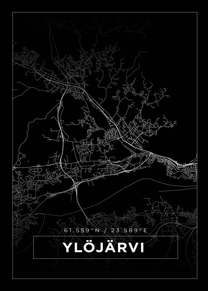 Bildverkstad Map - Yljrvi - Black Poster