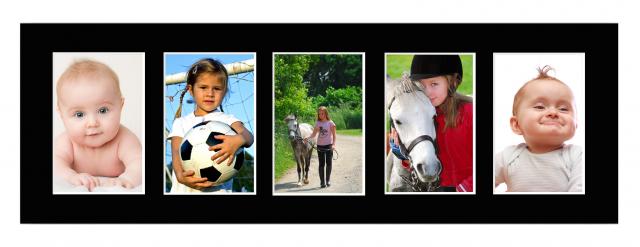 Galleri 1 Passe-partout Zwart 20x60 cm - Collage 5 Foto's (9x14 cm)