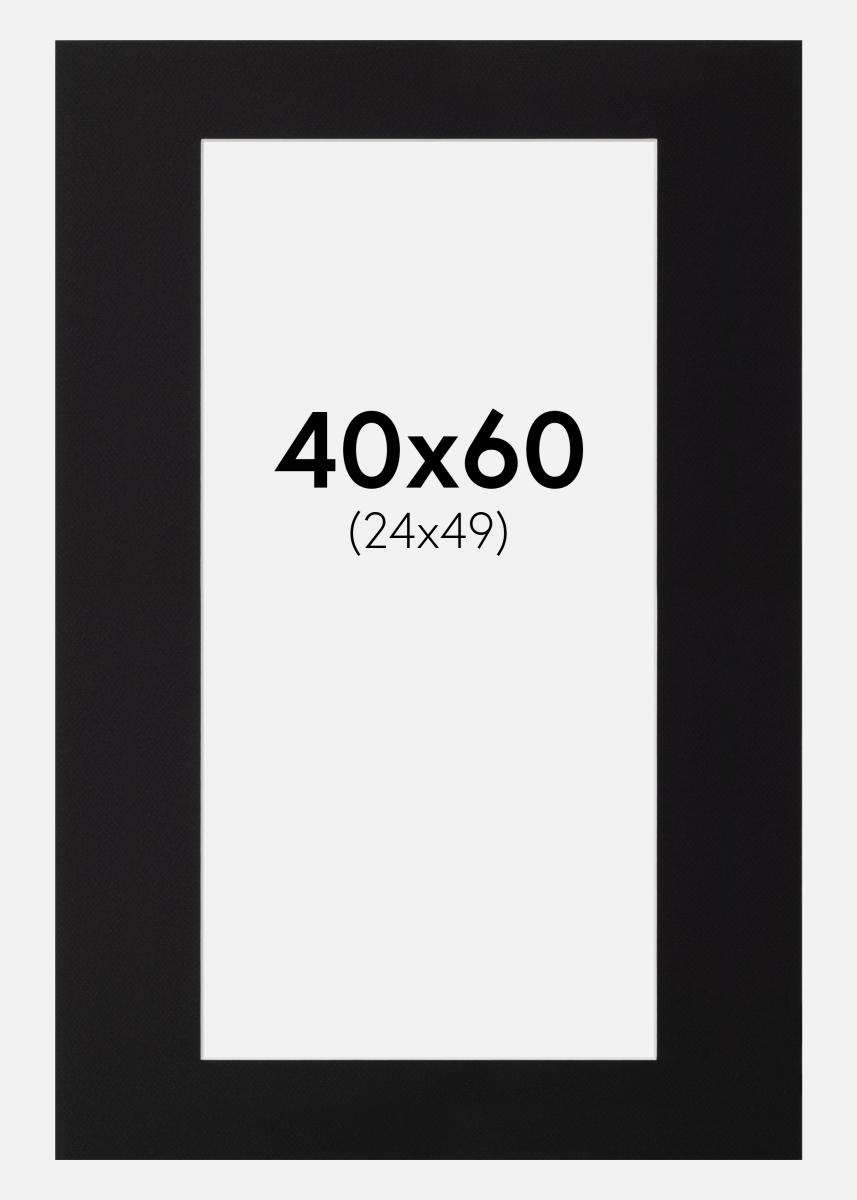 Galleri 1 Passe-partout Zwart (Witte kern) 40x60 cm (24x49)