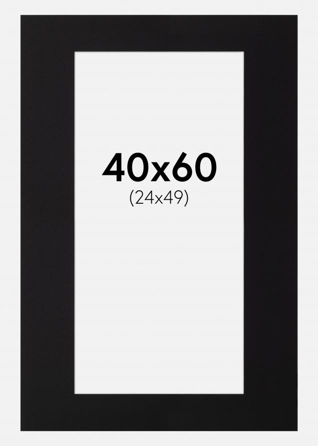 Galleri 1 Passe-partout Zwart (Witte kern) 40x60 cm (24x49)