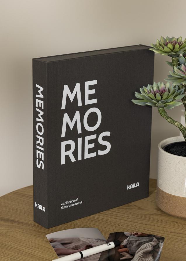 KAILA KAILA MEMORIES Black/White - Coffee Table Photo Album (60 Zwarte zijden)
