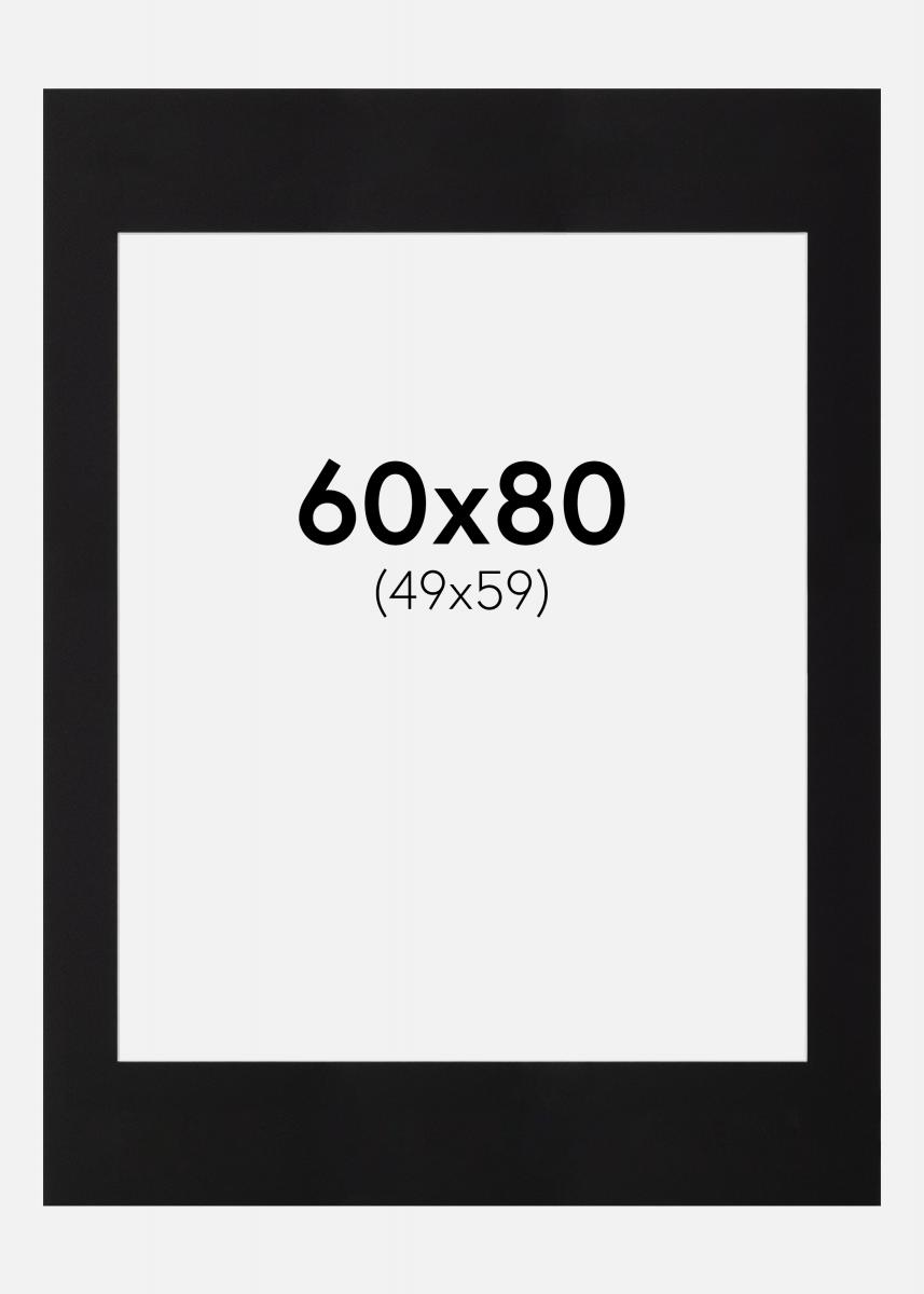 Galleri 1 Passe-partout Zwart (Witte kern) 60x80 cm (49x59)
