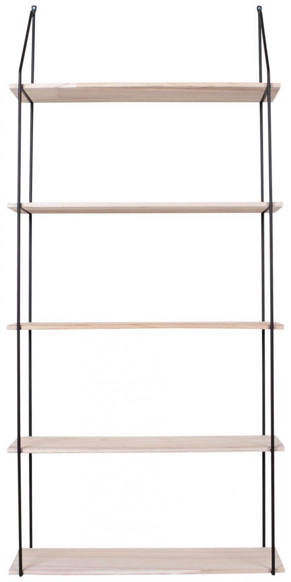 House Nordic Wandplank Eindhoven 65x145 cm - Zwart/Hout