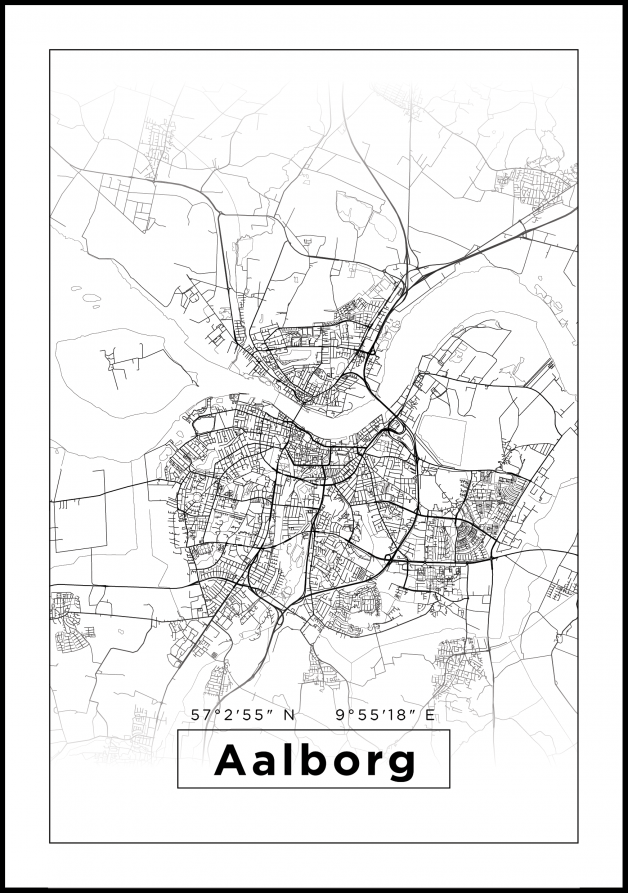 Bildverkstad Map - Aalborg - White Poster