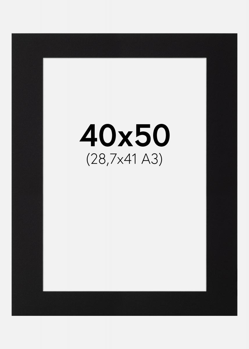 Galleri 1 Passe-partout Zwart (Witte kern) 40x50 cm (28,7x41 - A3)