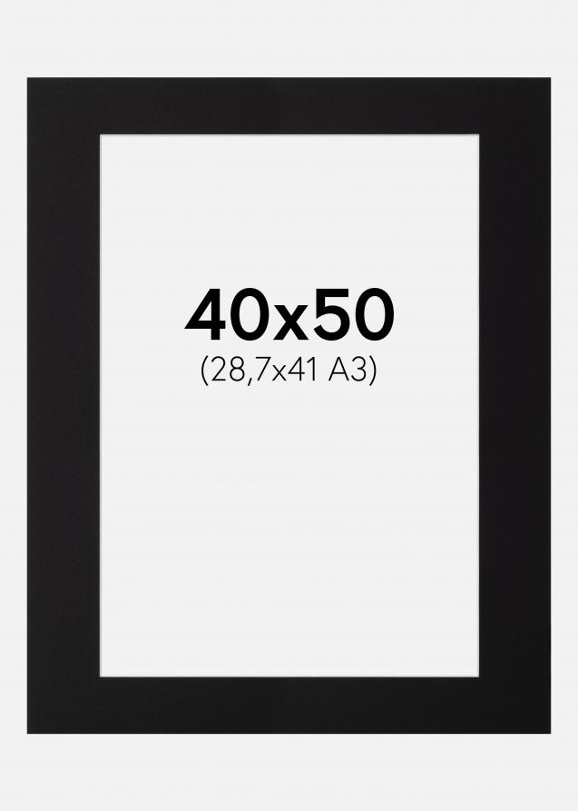 Galleri 1 Passe-partout Zwart (Witte kern) 40x50 cm (28,7x41 - A3)