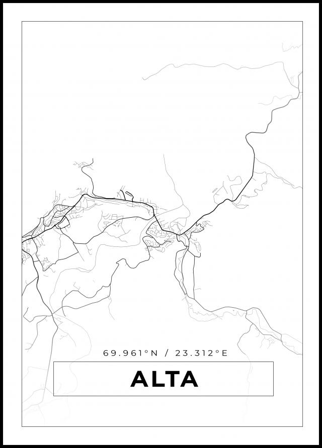 Bildverkstad Map - Alta - White Poster
