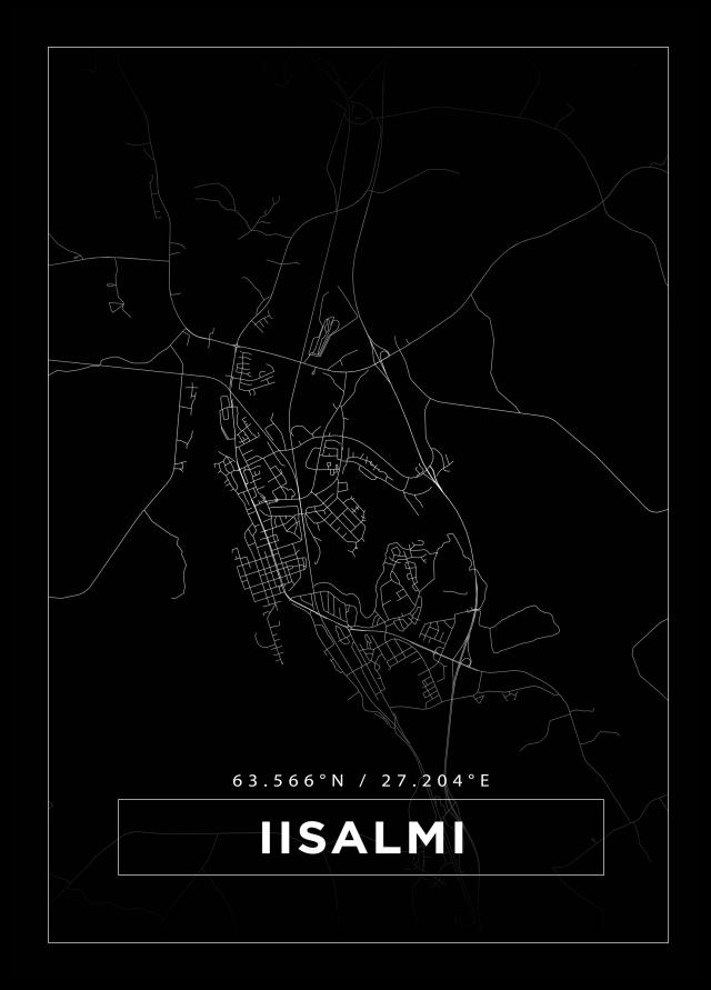 Bildverkstad Map - Iisalmi - Black Poster