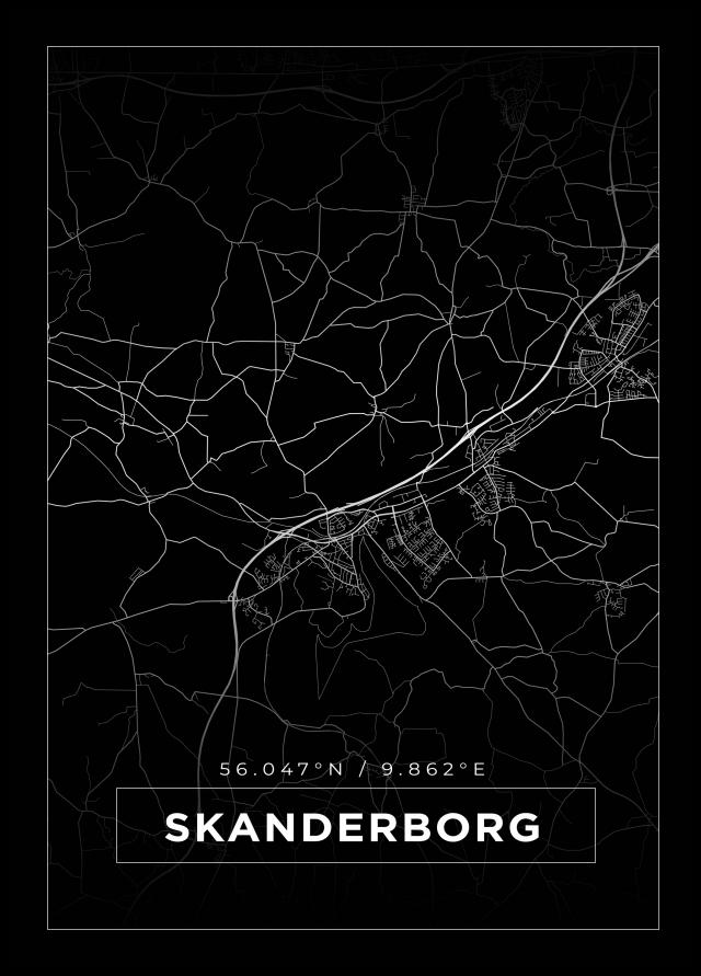 Bildverkstad Map - Skanderborg - Black Poster
