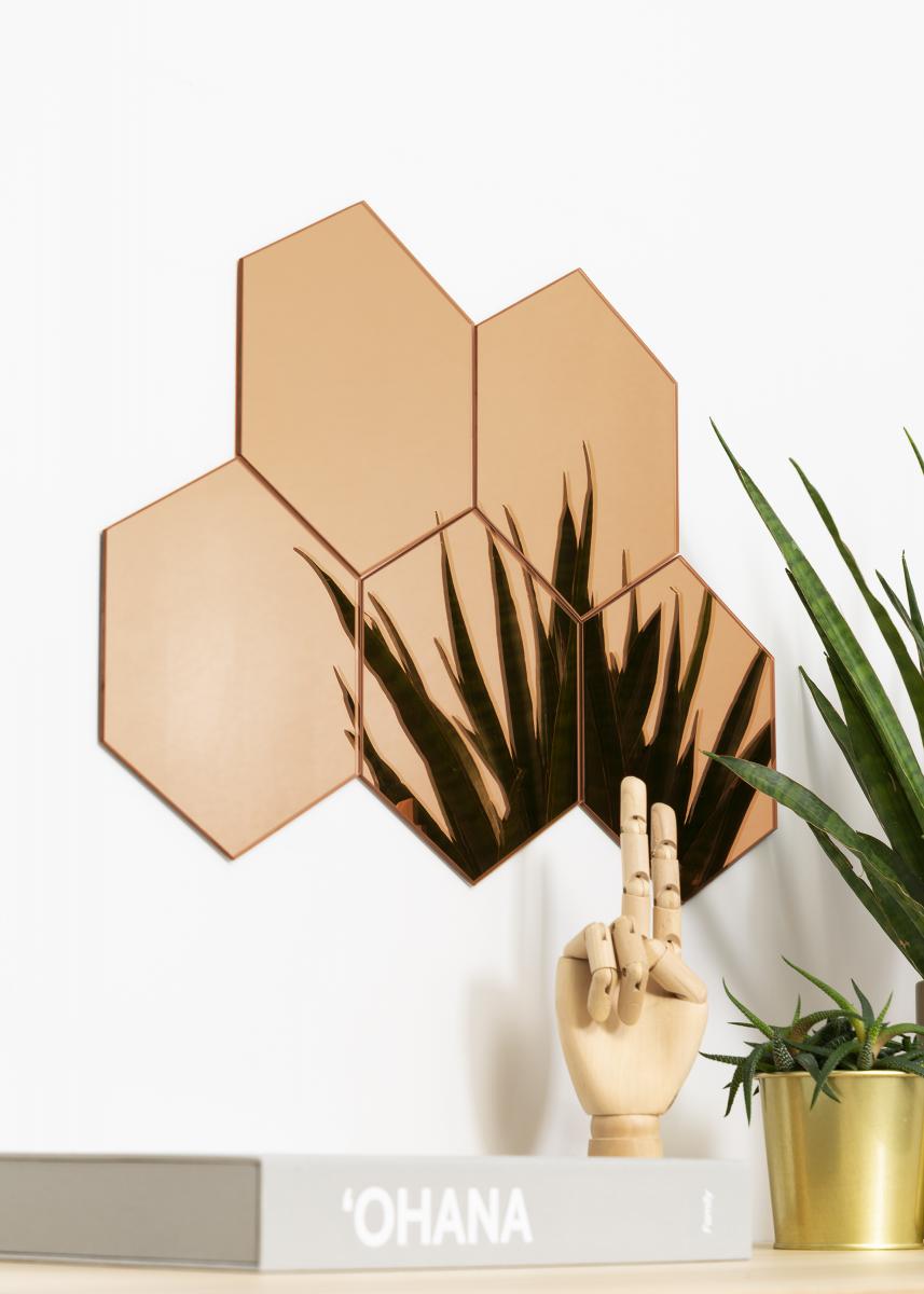 KAILA KAILA Spiegel Hexagon Rose Gold 18x21 cm - 5-pack
