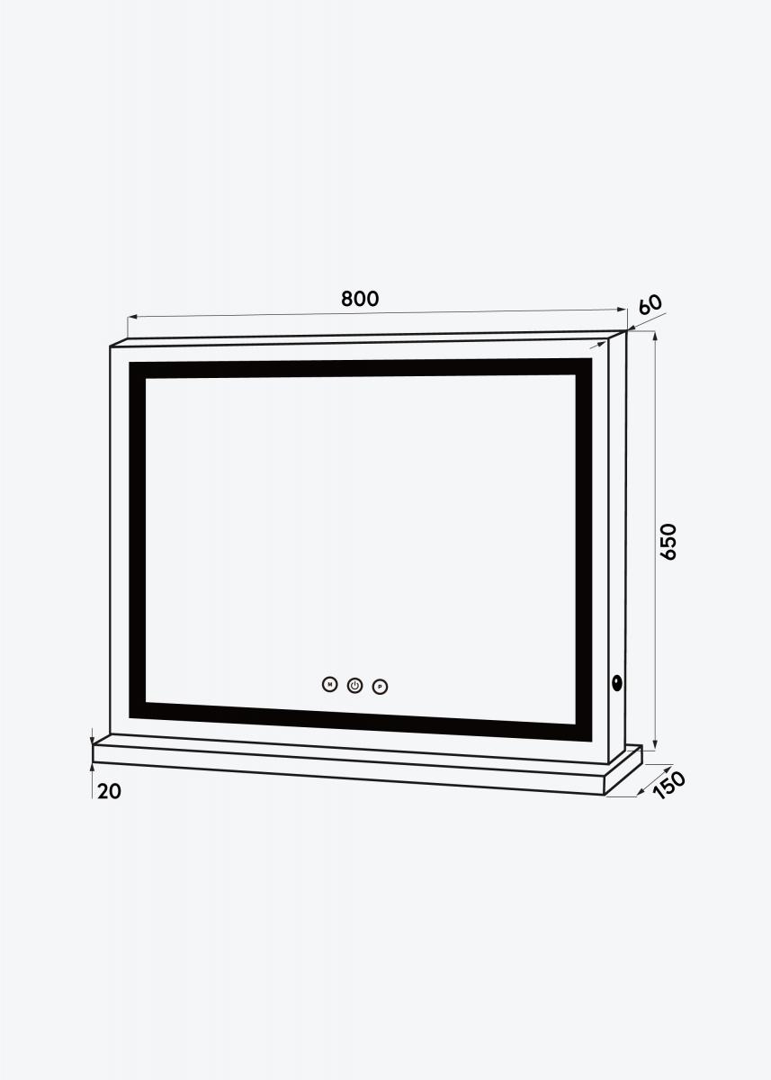 KAILA KAILA Make-up spiegel Vanity LED Zwart 80x65 cm