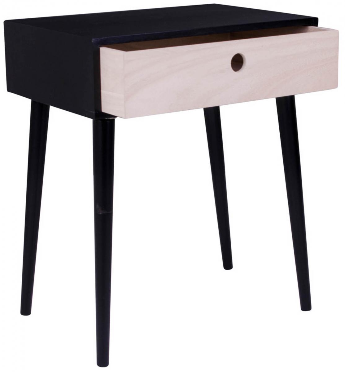 House Nordic Nachtkastje Parma 32x45 cm - Zwart/Hout